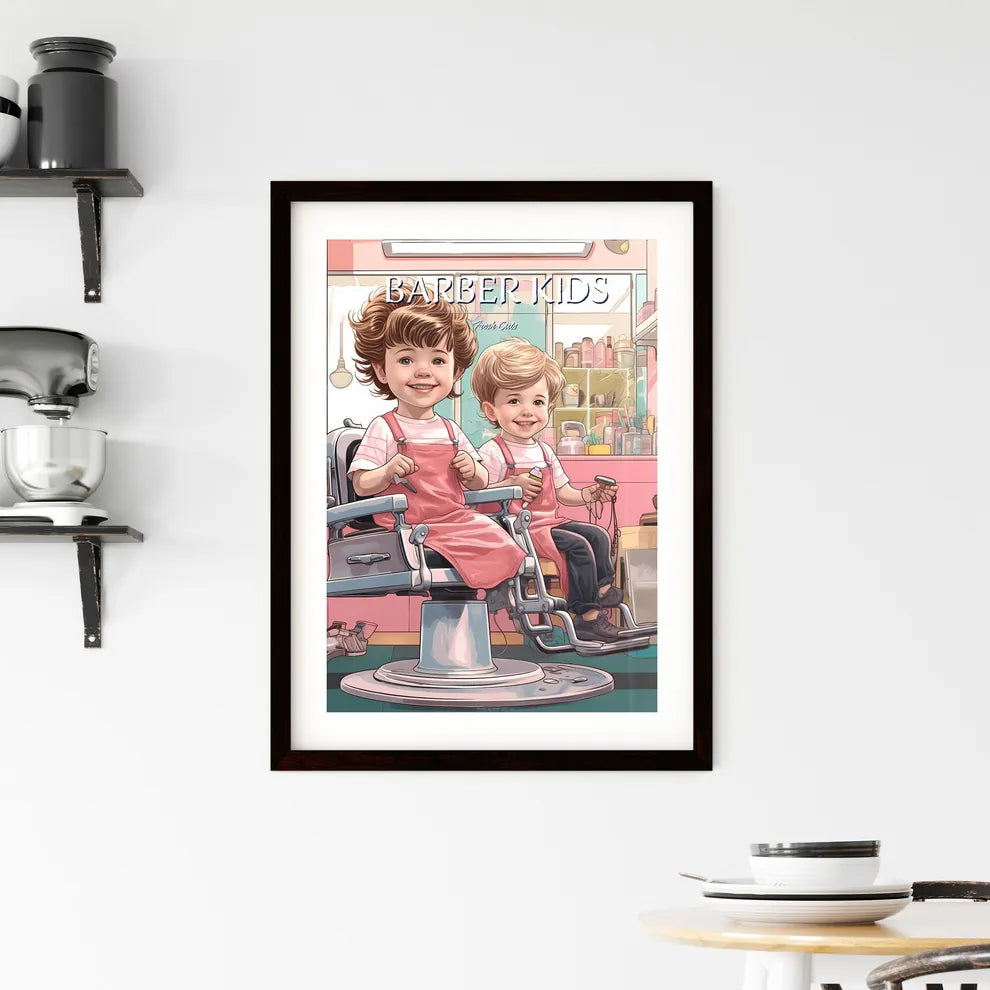 Barber Shop - A Couple Of Children Sit Framed Print