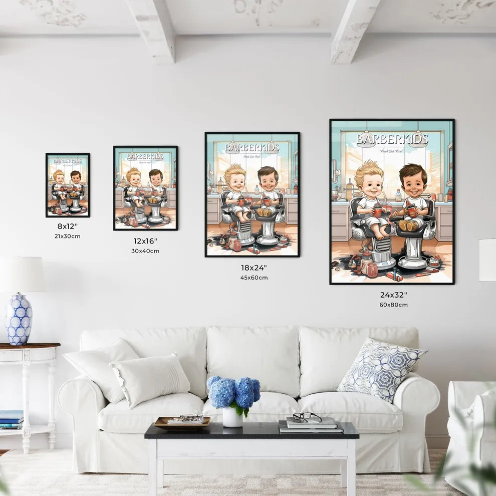 Barber Shop - Cartoon Children Sitting - Kitchen Hangings