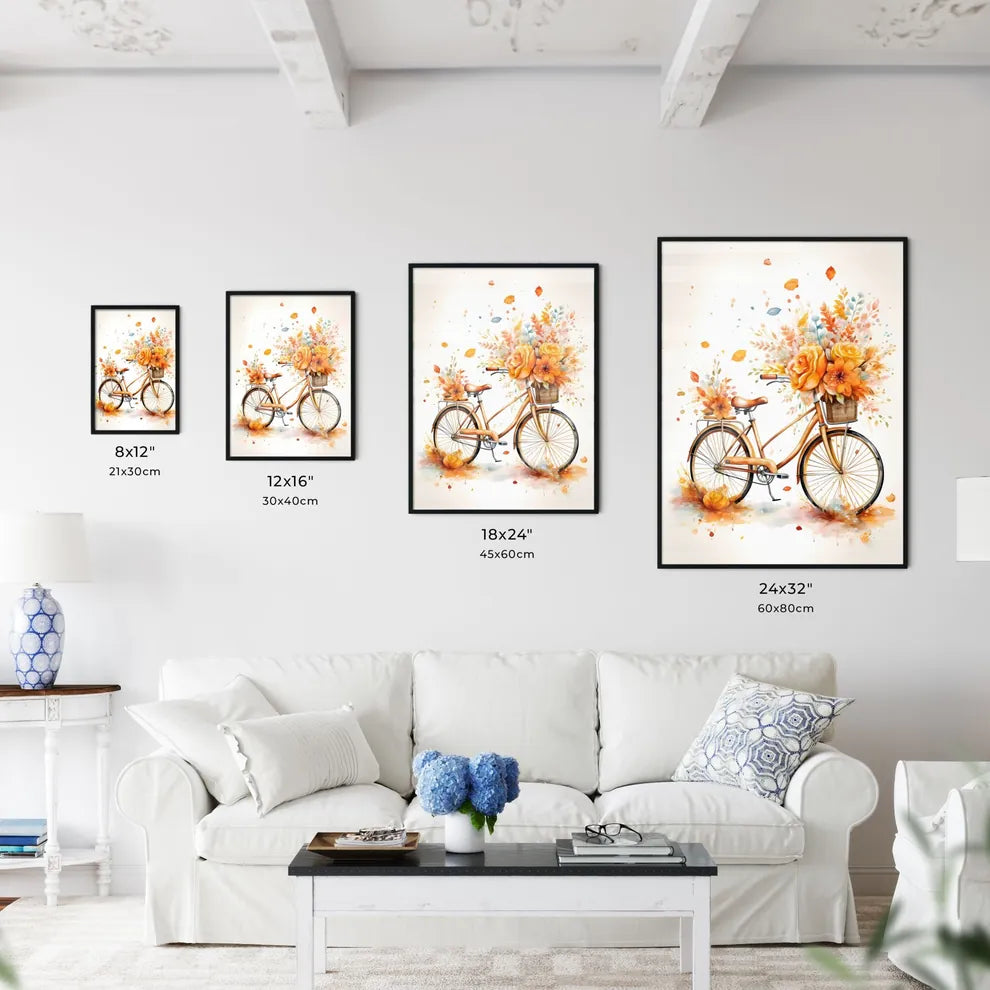 Birthday Bike - A Watercolor Painting Of A B Wall Art