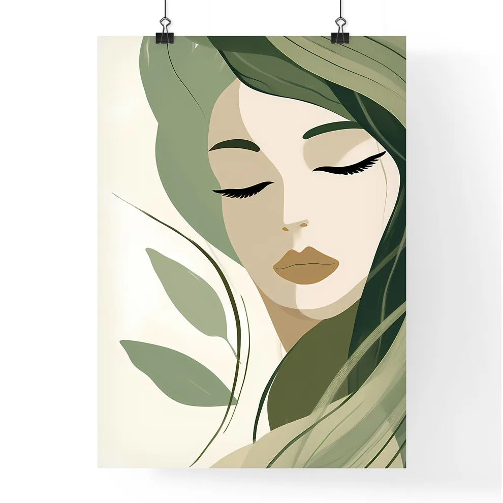 Boho - A Woman With Green Hair And Eyes Clos Poster