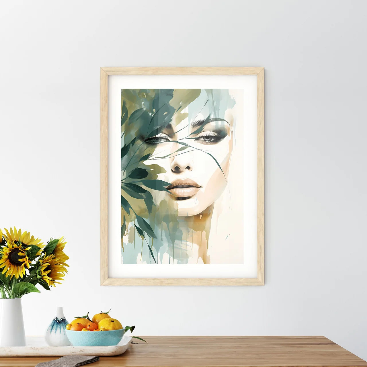 Boho - A Womans Face With Leave - Kitchen Hangings