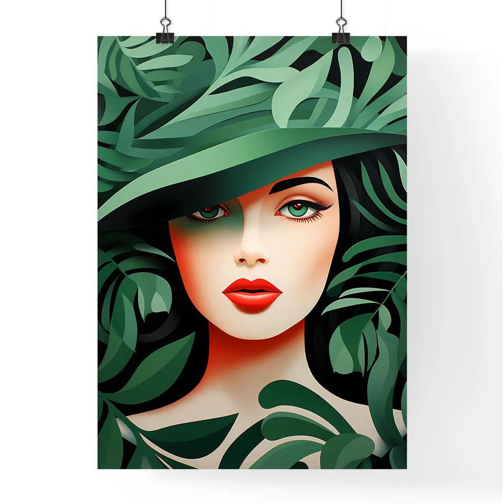 Boho - A Woman Wearing A Hat With Leave Poster