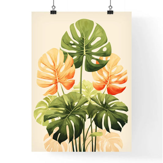 Boho - A Group Of Green And Orange Leave Poster