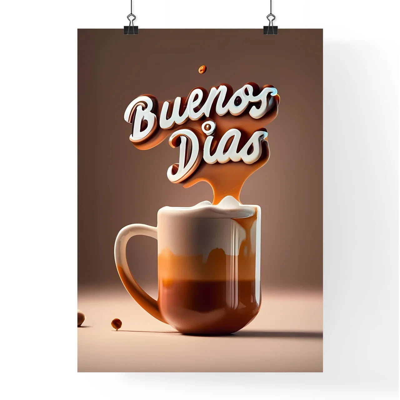 Buenos Dias - A Cup Of Coffee With A Liquid  Poster
