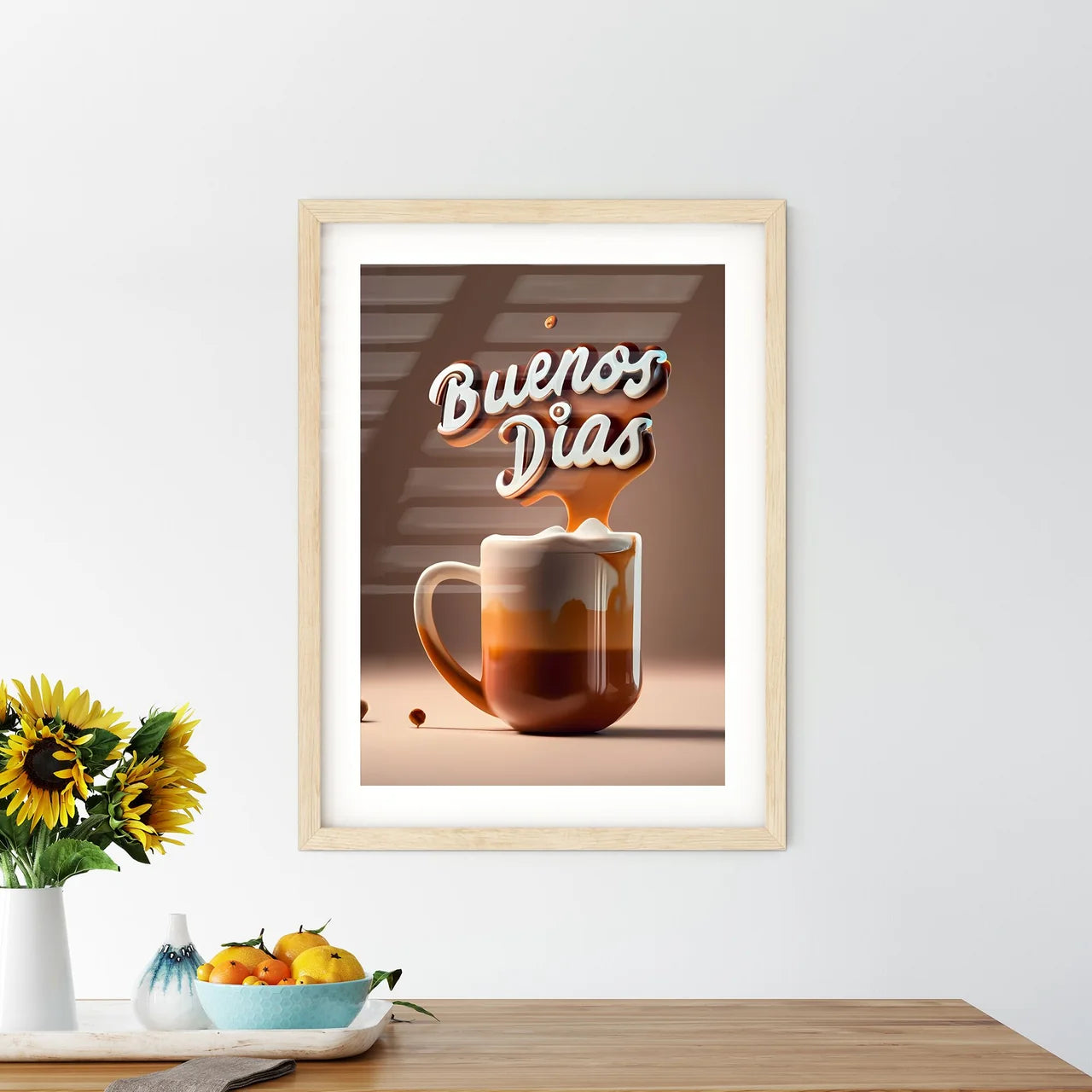 Buenos Dias - A Cup Of Coffee With A Liquid  - Kitchen Hangings