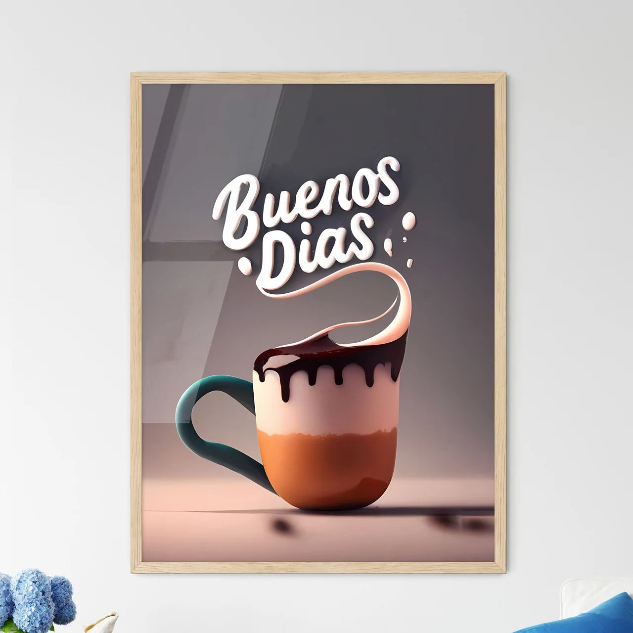 Buenos Dias - A Cup Of Coffee With Liquid In - Framed Art Print
