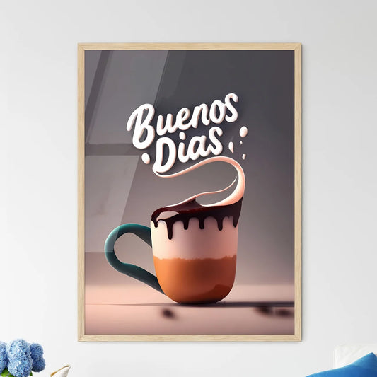 Buenos Dias - A Cup Of Coffee With Liquid In - Framed Art Print