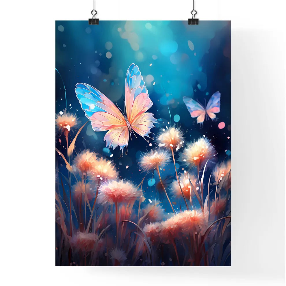Butterflies In The Grass With Poster