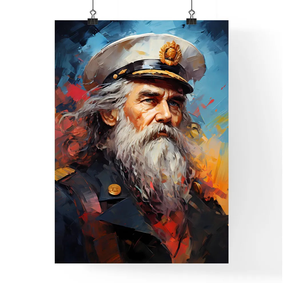 Captain Ahab - A Painting Of A Man In A Mili Poster