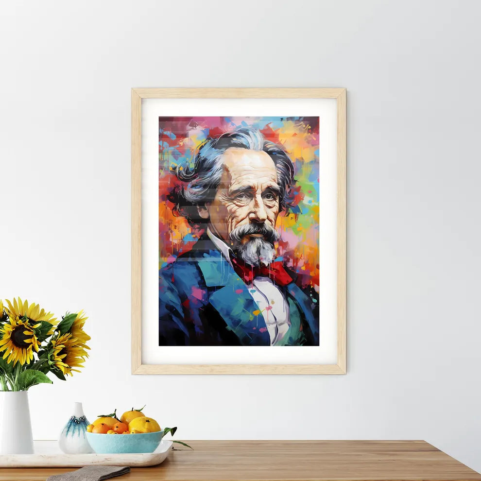 Charles Dickens - A Painting Of A Man With A - Kitchen Hangings