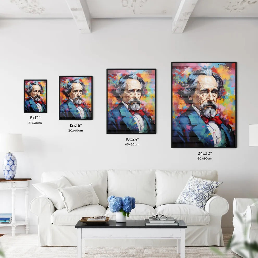 Charles Dickens - A Painting Of A Man With A Wall Art