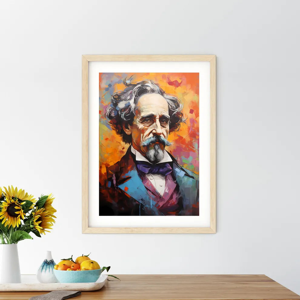 Charles Dickens - A Painting Of A Man With A - Kitchen Hangings