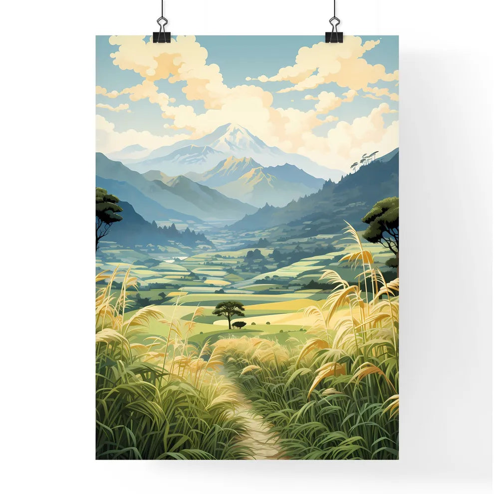 China - A Landscape With Trees And Mountain Poster
