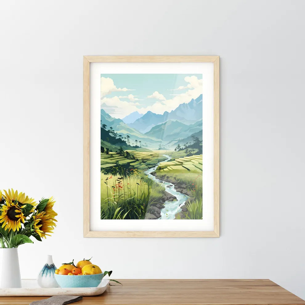 China - A River Running Through A Valley Wit - Kitchen Hangings