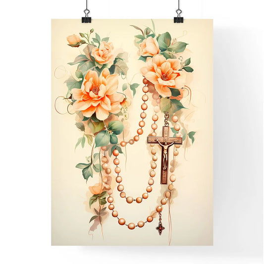 Christ - A Cross And Beads On A Wal Poster