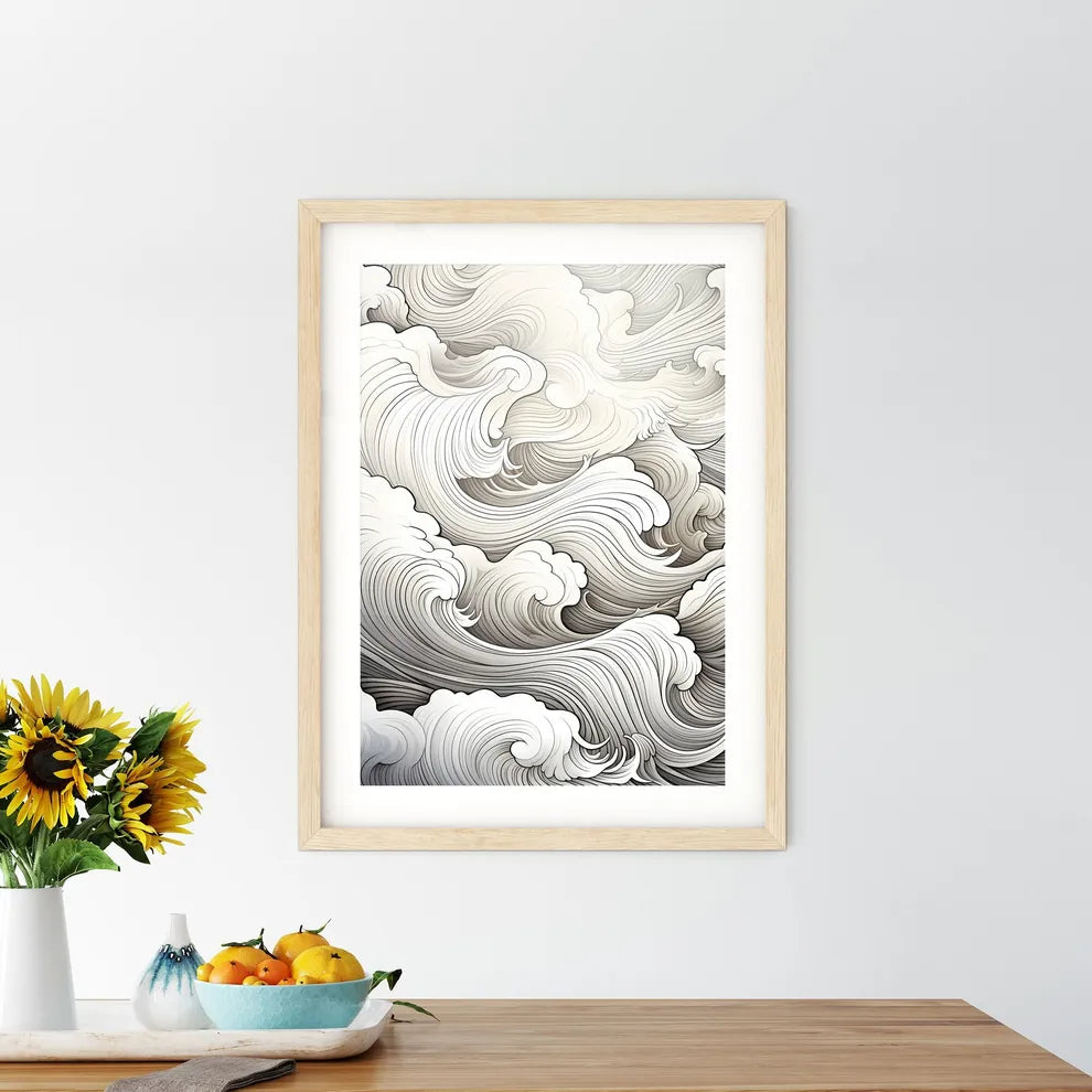 Coloring Book - A White And Gray Wave - Kitchen Hangings