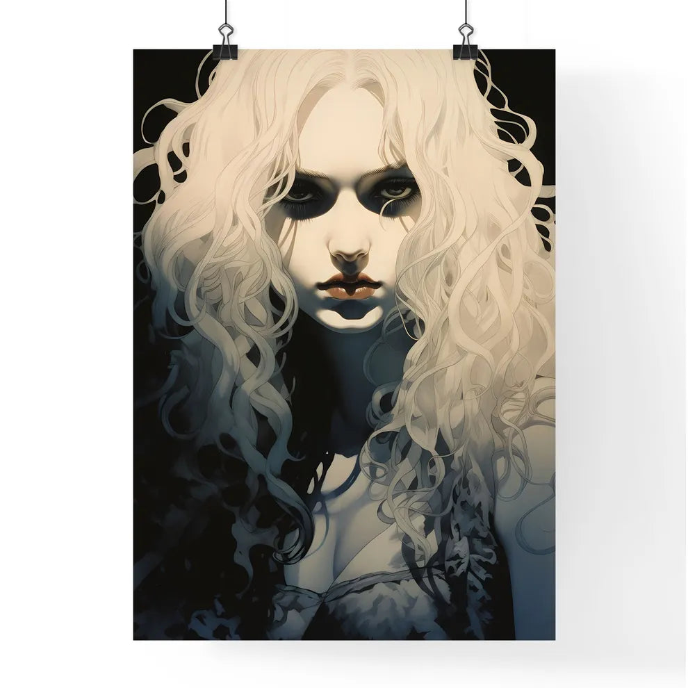Dark Fantasy - A Woman With Long Curly Hai Poster