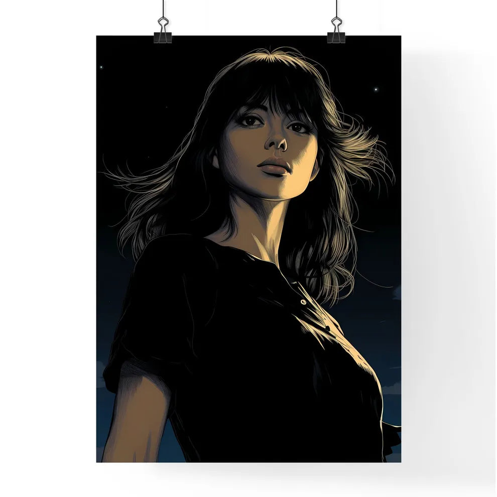 Dark Fantasy - A Woman With Long Hair And A  Poster