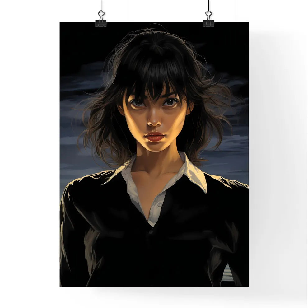 Dark Fantasy - A Woman With Dark Hair And A  Poster