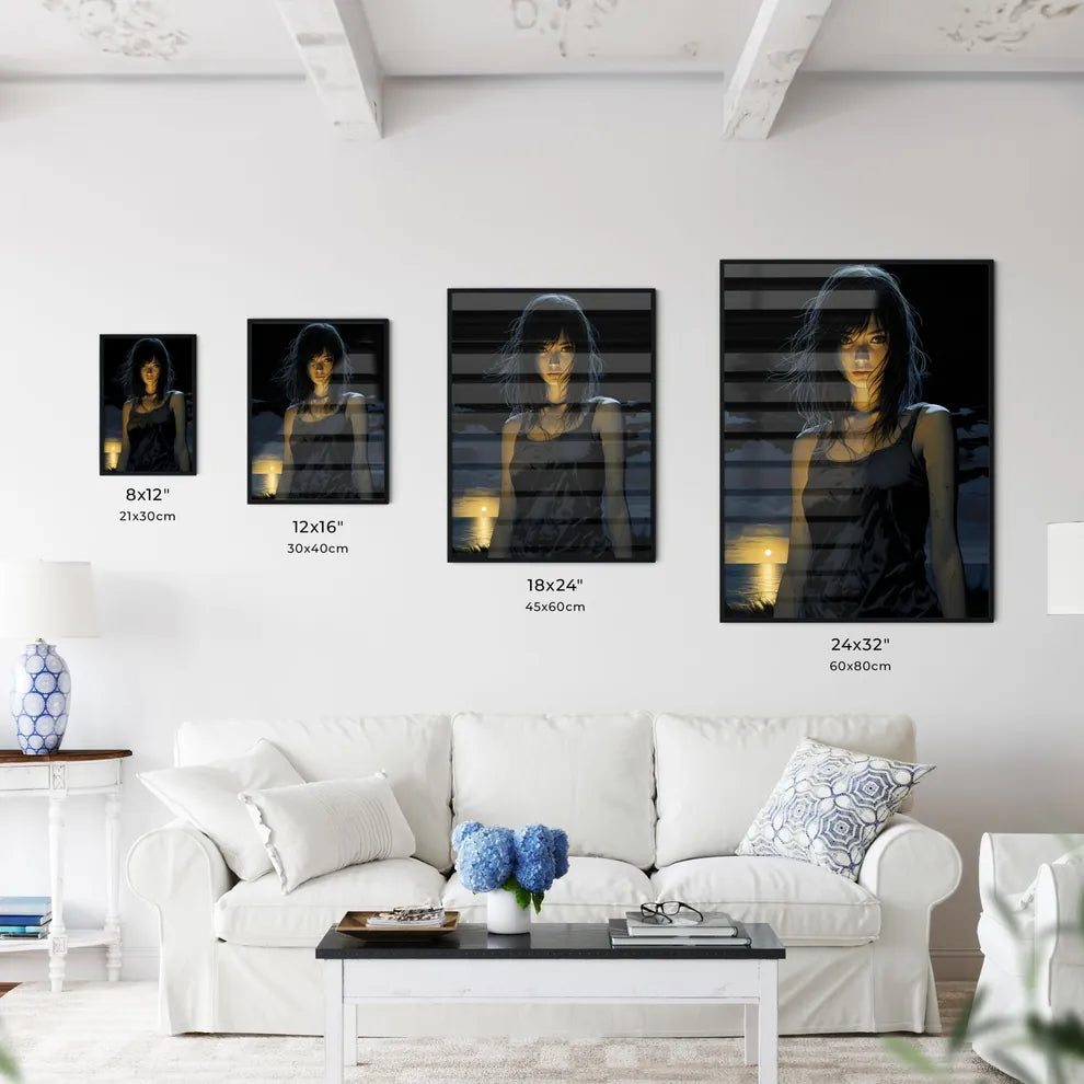 Dark Fantasy - A Woman With Long Hair Standi Wall Art