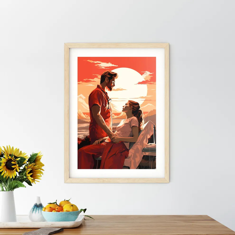 Date With The Doctor - A Man And Woman Sitti - Kitchen Hangings