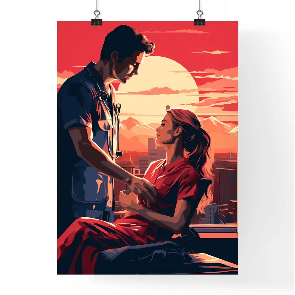 Date With The Doctor - A Man Holding A Woman Poster