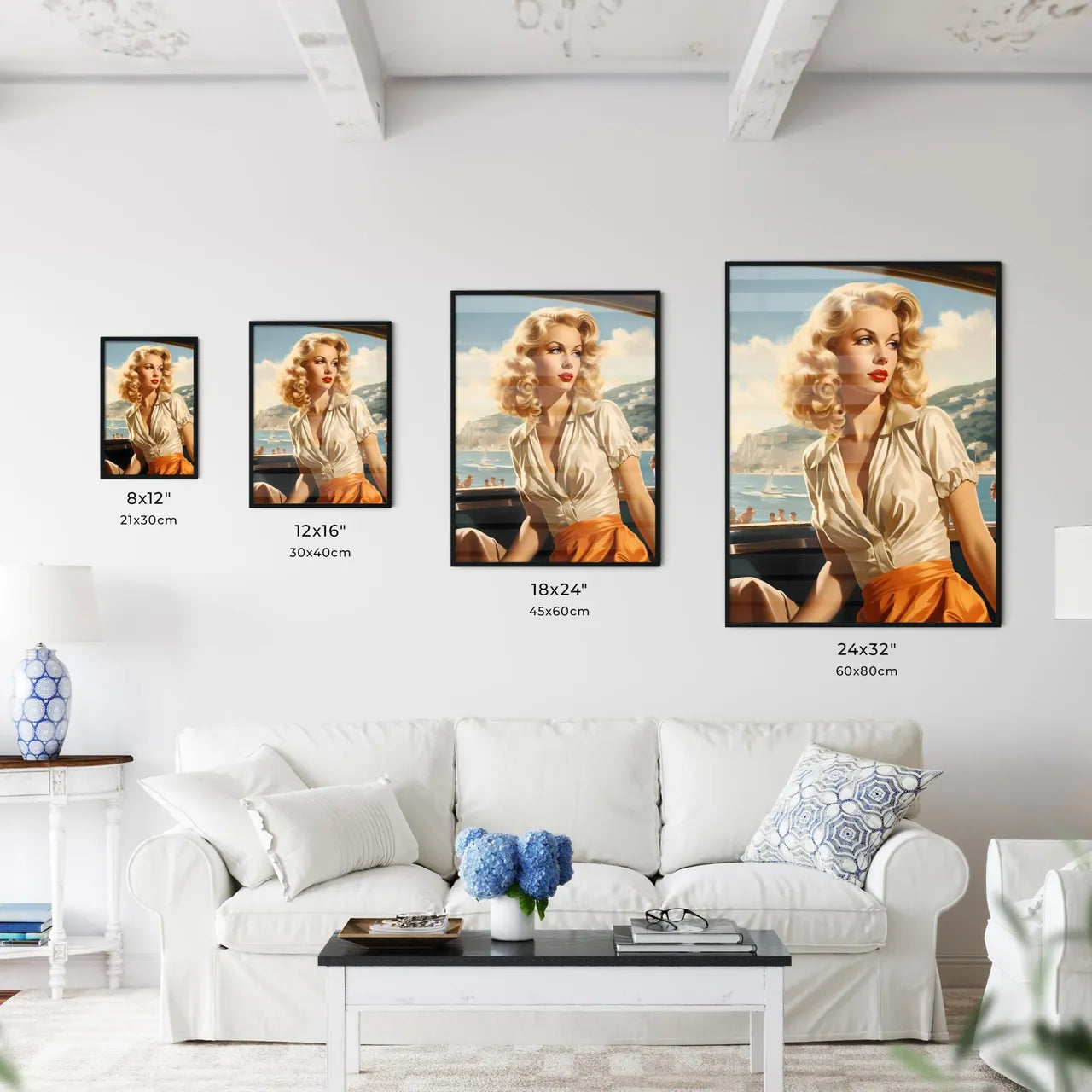 Desire - A Woman In A Boa Wall Art