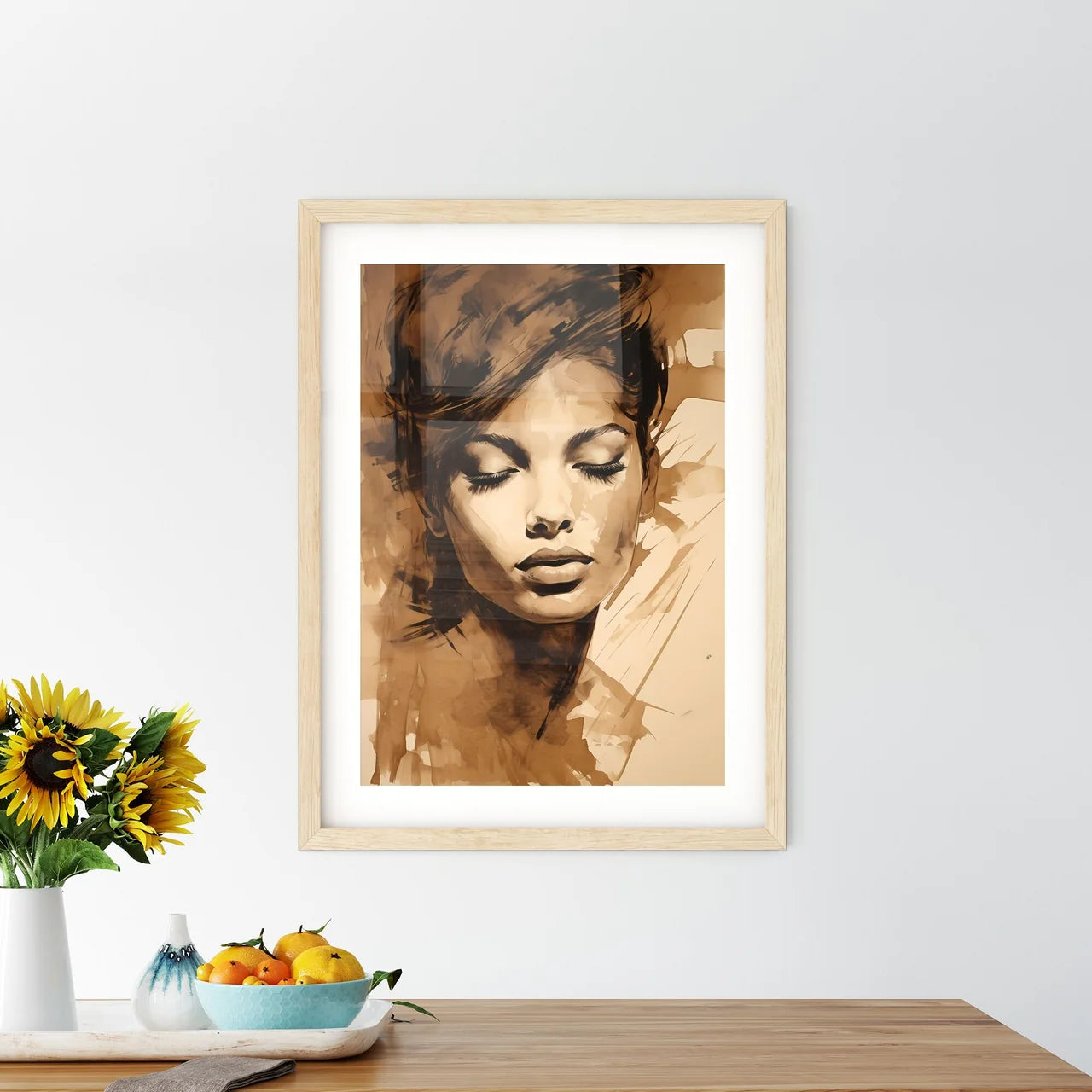 Eva - A Painting Of A Woman's Fac - Kitchen Hangings