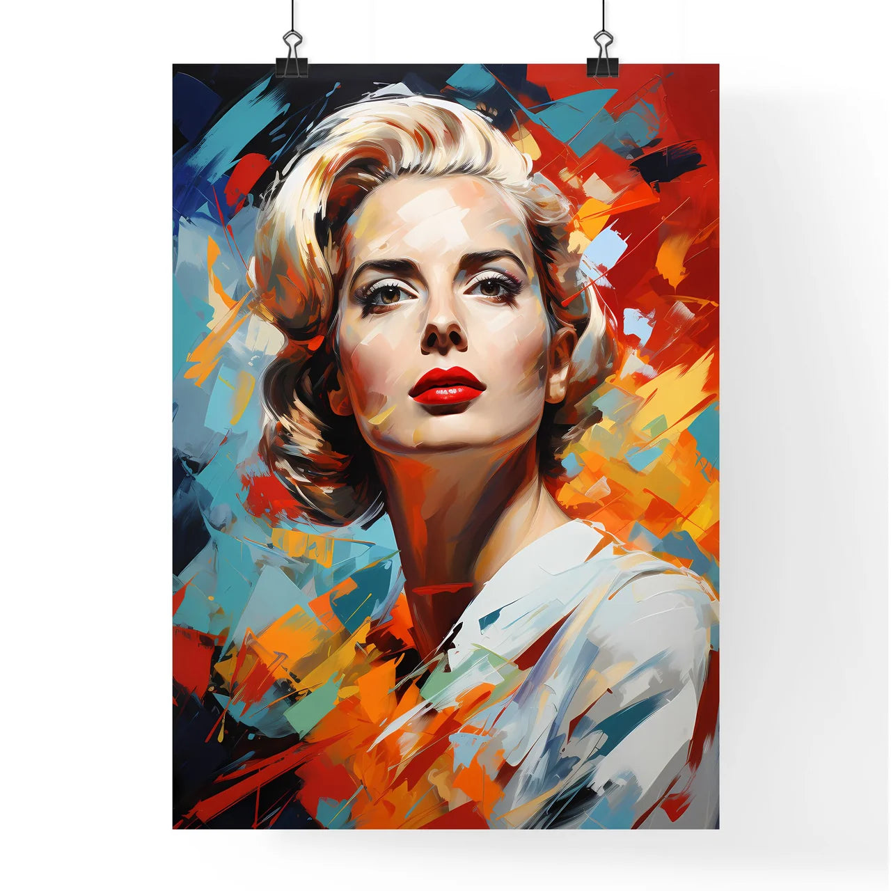 Eva Peron - A Woman With Blonde Hair And Red Poster