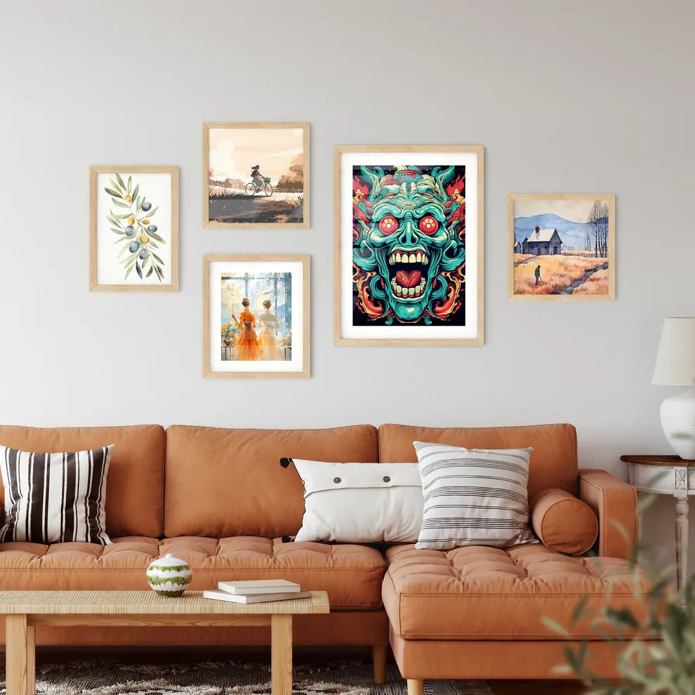 Evil - A Colorful Art Of A Zombie Fac Framed Print