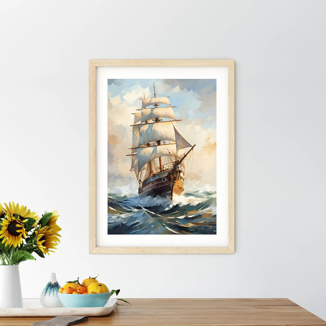 Exploration - A Painting Of A Ship In The Se - Kitchen Hangings