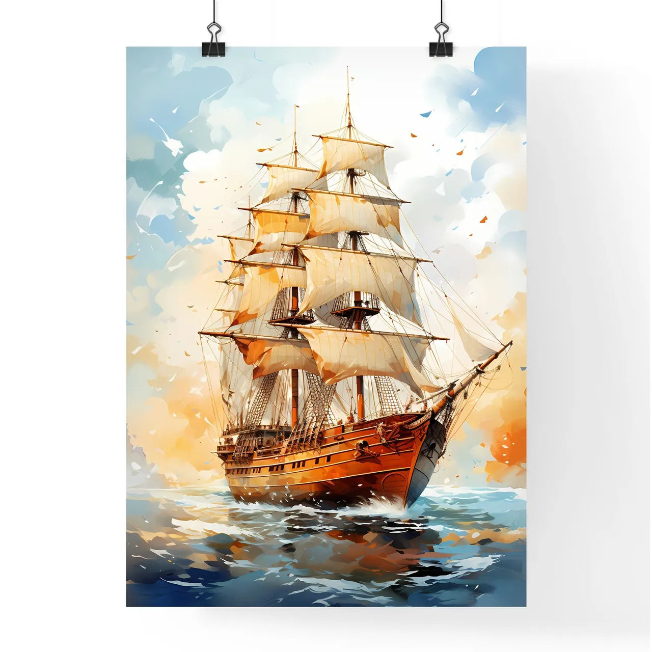 Exploration - A Painting Of A Ship With Whit Poster