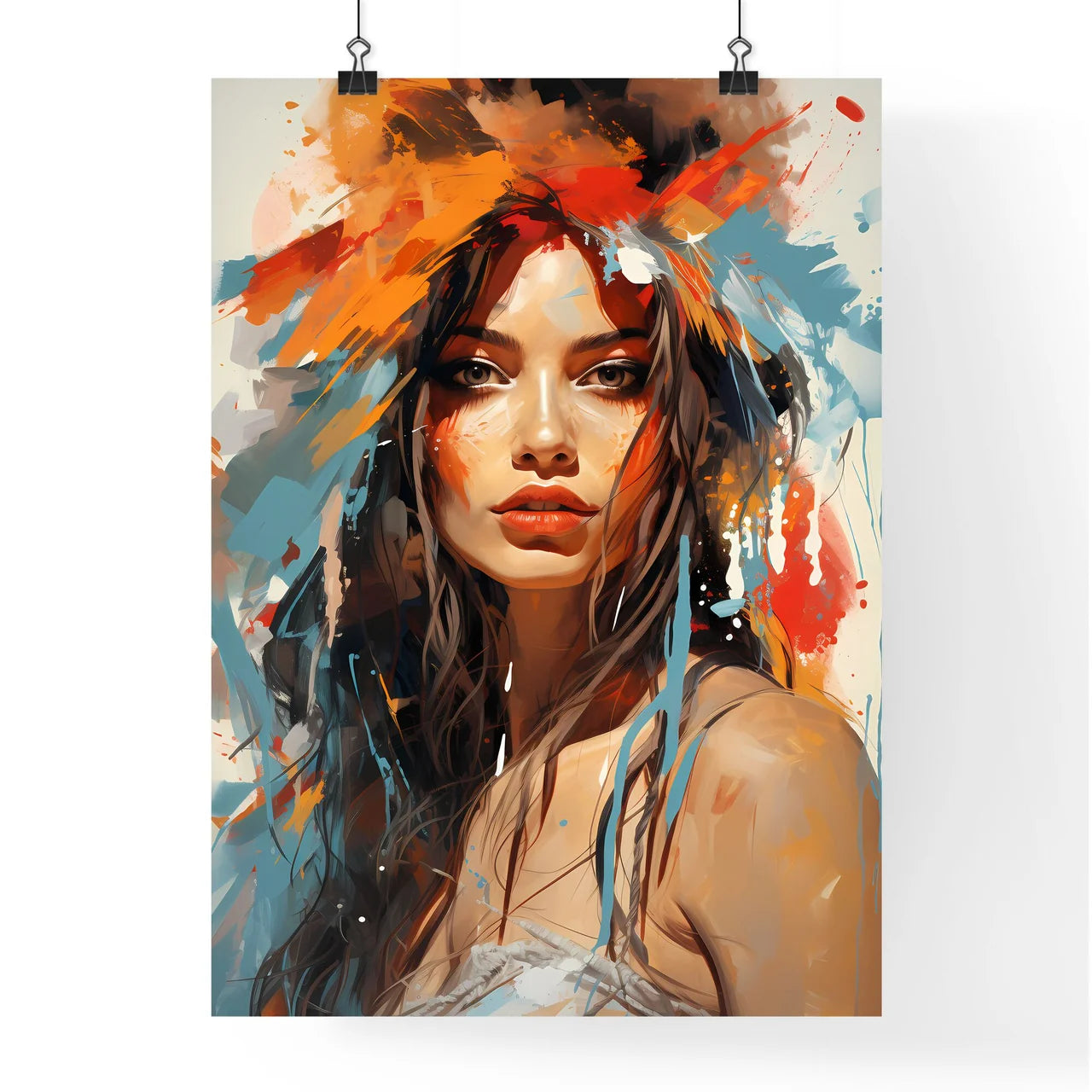 Expressionism - A Woman With Colorful Paint  Poster