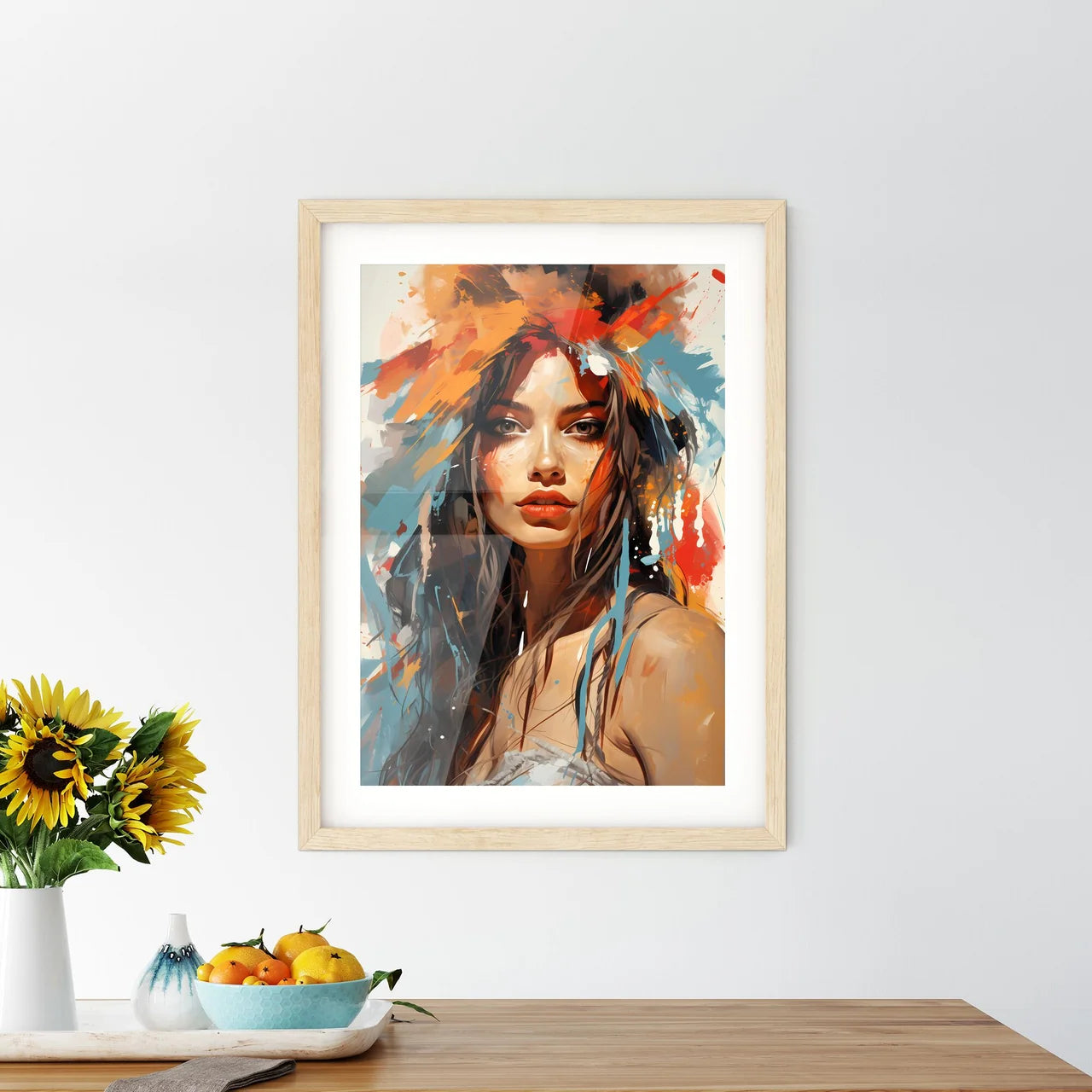 Expressionism - A Woman With Colorful Paint  - Kitchen Hangings