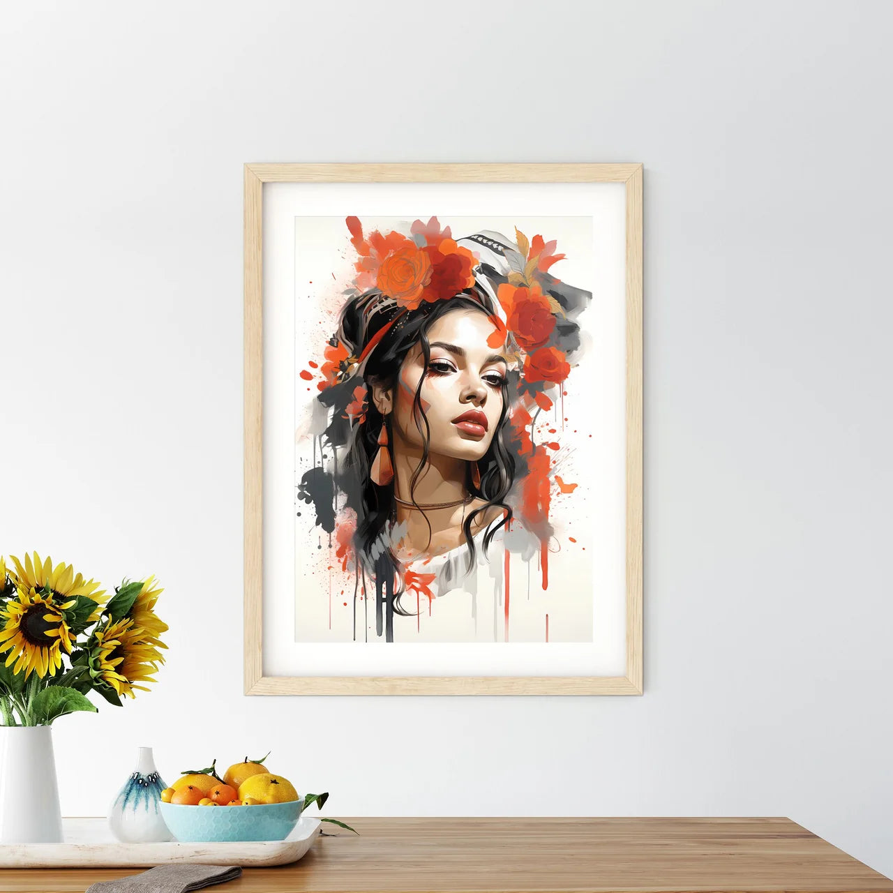 Expressionism - A Woman With Flowers In Her  - Kitchen Hangings