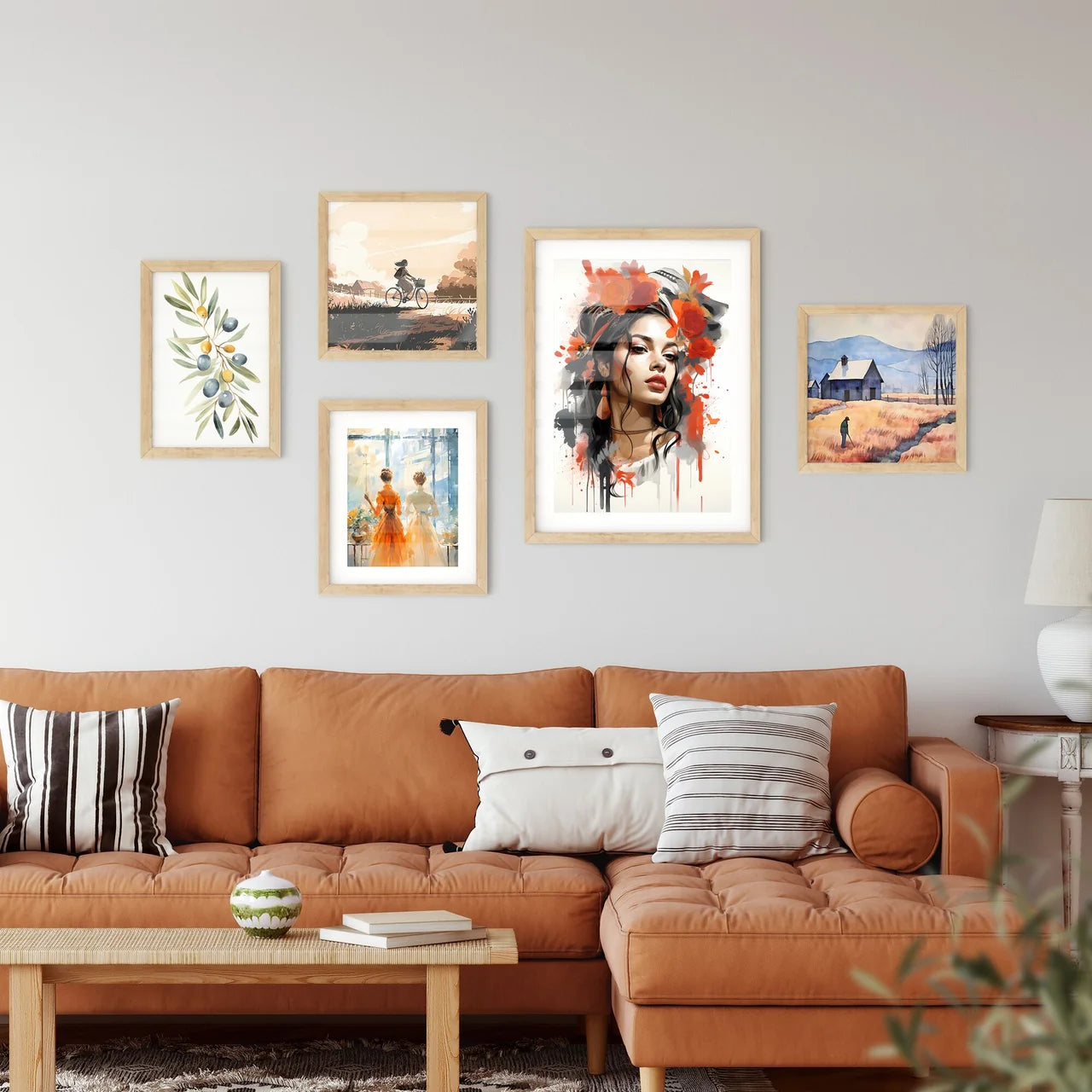 Expressionism - A Woman With Flowers In Her  Framed Print