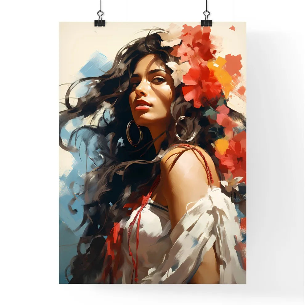 Expressionism - A Woman With Flowers In Her  Poster