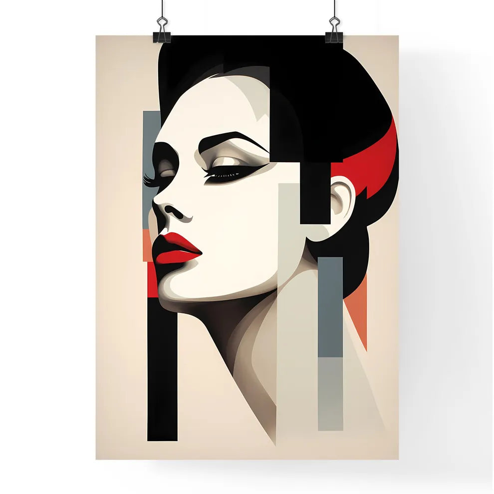 Expressionist - A Woman's Face With Red Lips Poster
