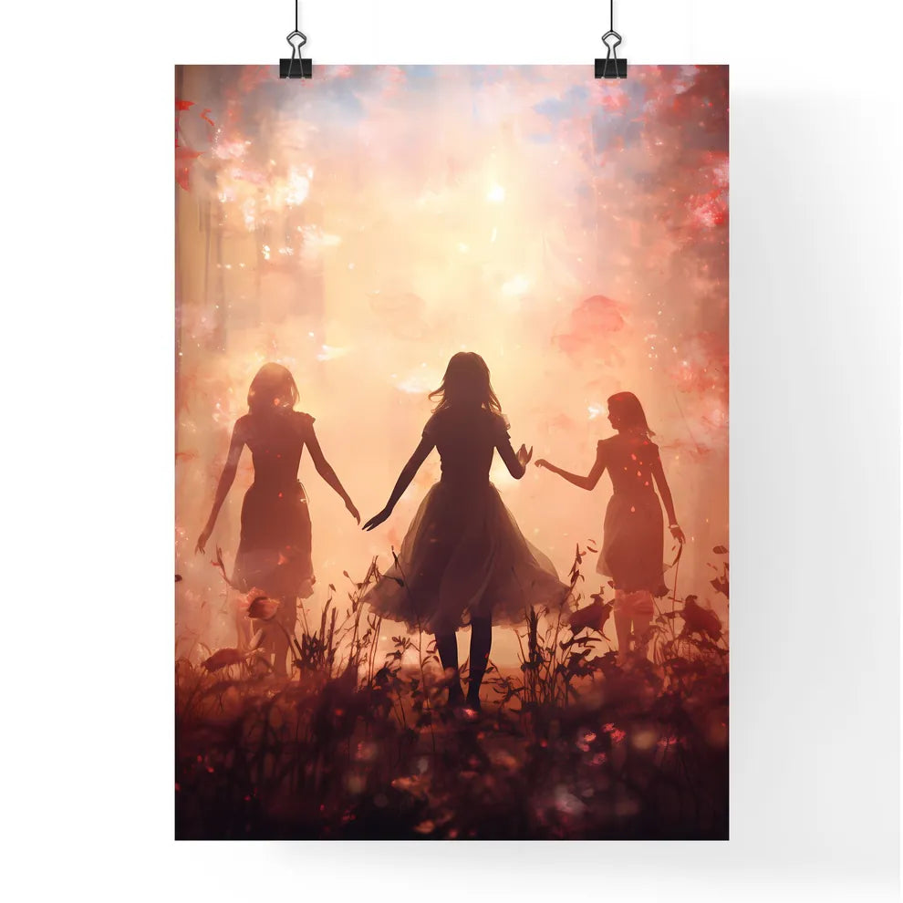 Fall - A Group Of Women Walking In A Field O Poster