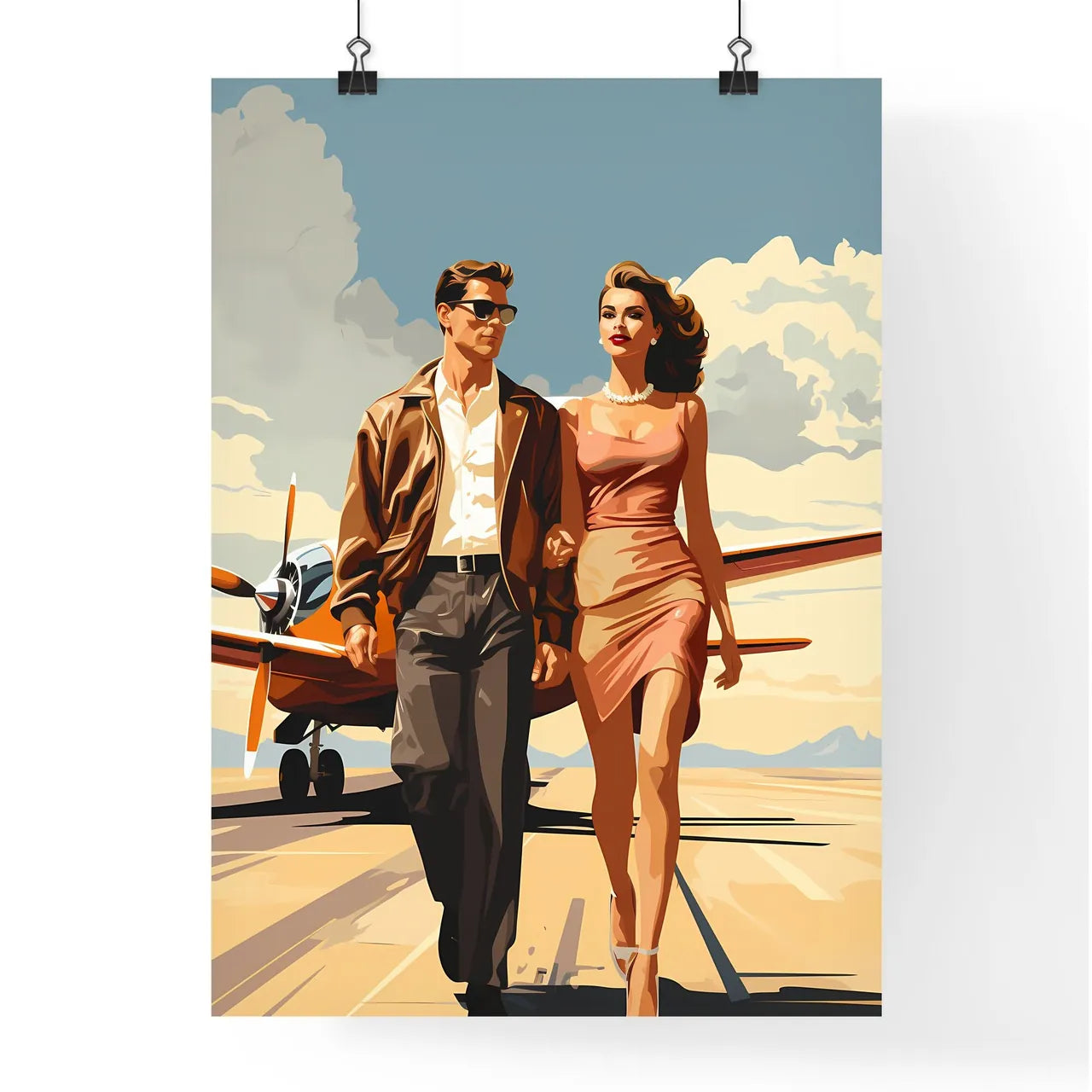 Fashion - A Man And Woman Walking On A Runwa Poster
