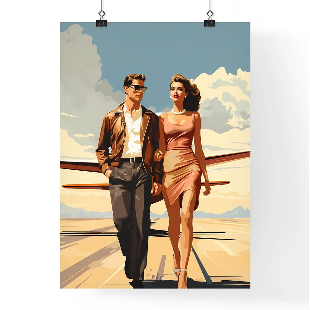 Fashion - A Man And Woman Walking On A Runwa Poster