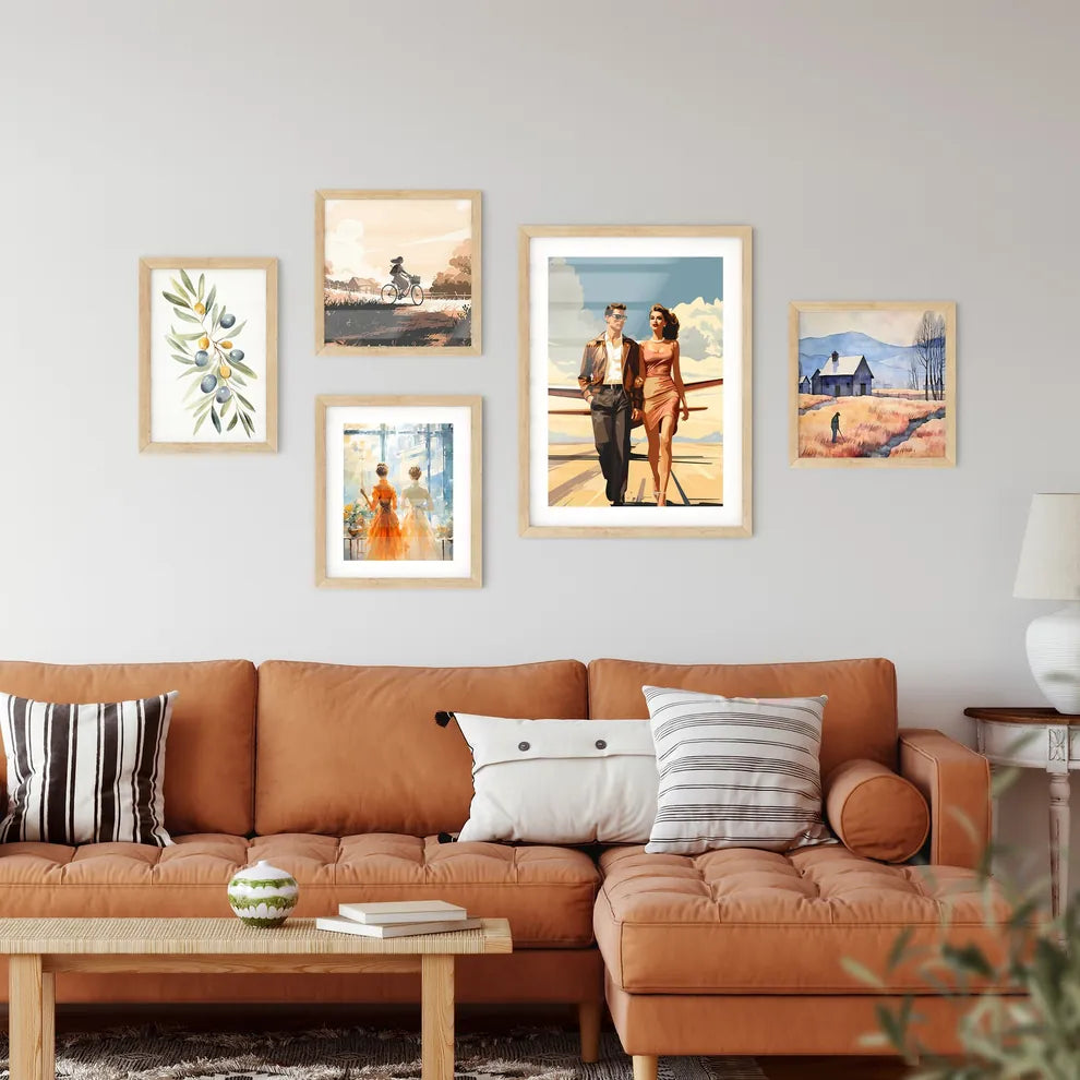 Fashion - A Man And Woman Walking On A Runwa Framed Print