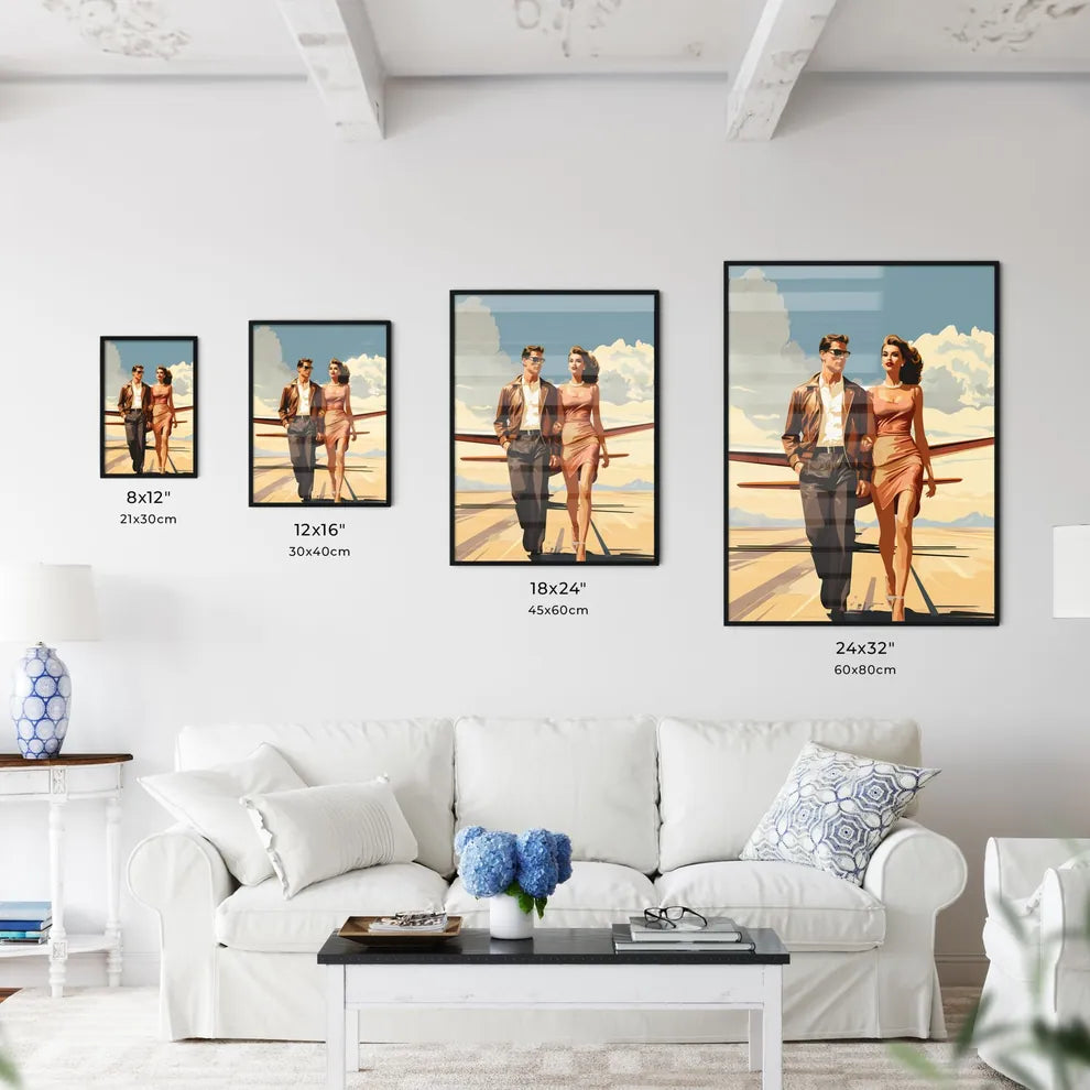 Fashion - A Man And Woman Walking On A Runwa Wall Art