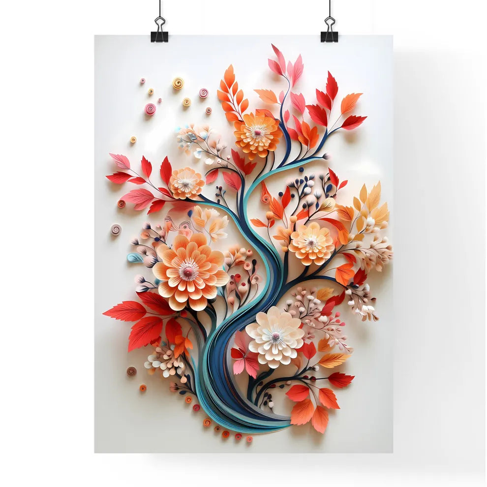 Floral Dream - A Paper Flowers And Leaves On Poster