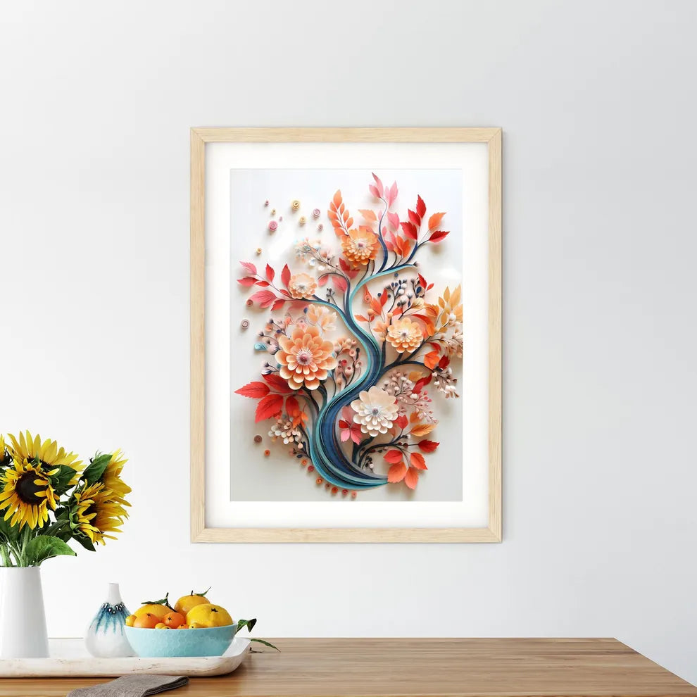 Floral Dream - A Paper Flowers And Leaves On - Kitchen Hangings