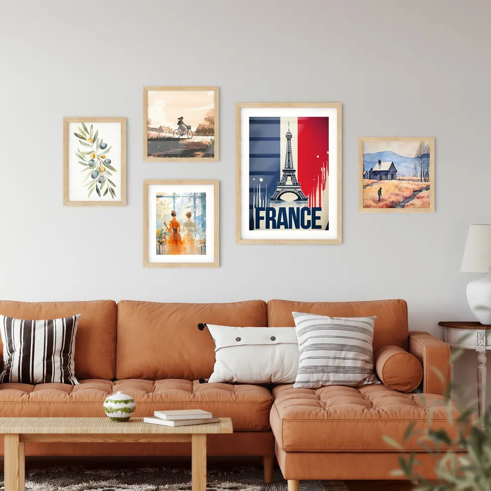 France - A Tower In Front Of A Flag Custom Print