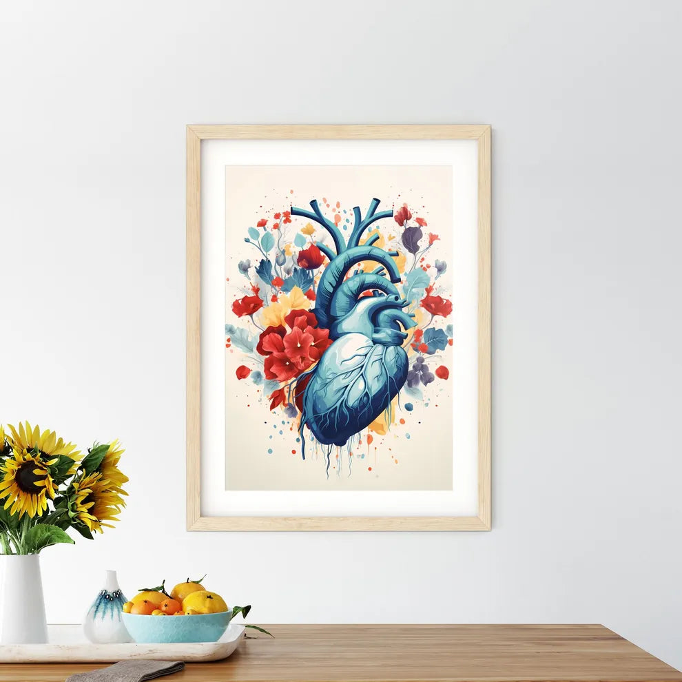 Friendship - A Blue Human Heart With Flower - Kitchen Hangings