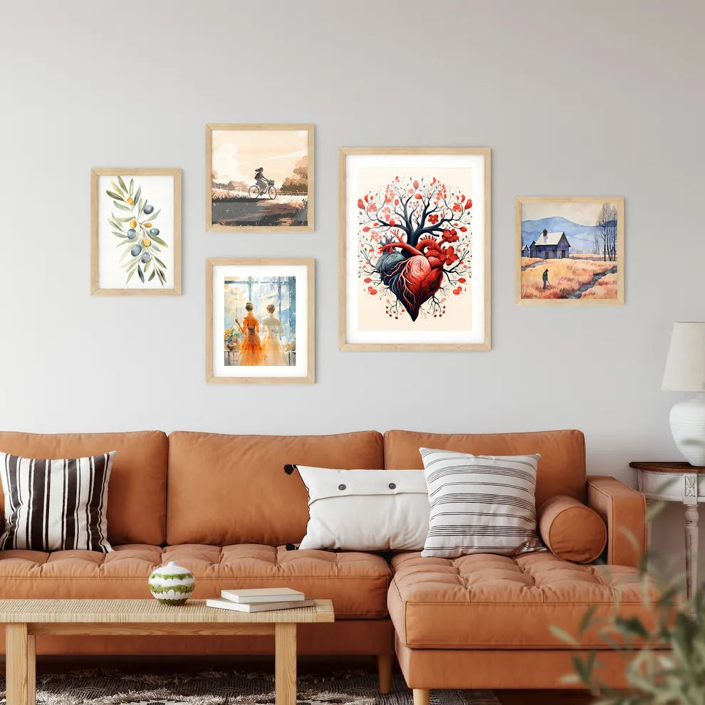 Friendship - A Tree With Flowers And Human H Framed Print