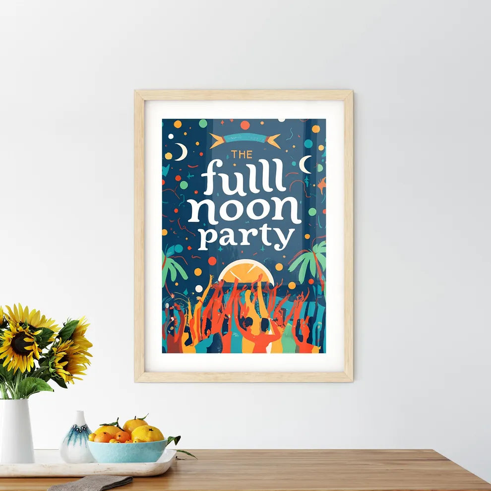 Full Moon Party - A Poster With A Group Of P - Kitchen Hangings
