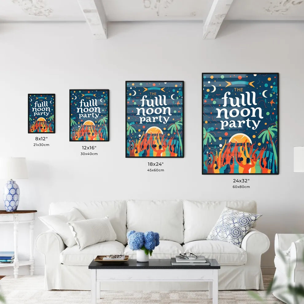Full Moon Party - A Poster With A Group Of P Wall Art
